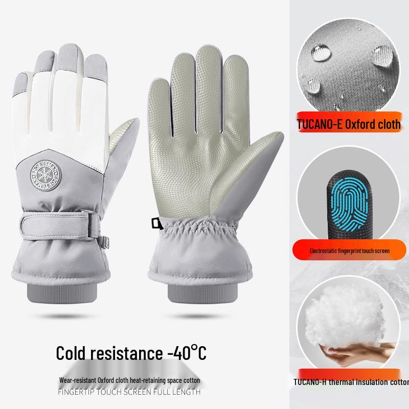 Unisex Ski Gloves: Winter Cycling, Non-Slip, Fleece-Lined, Warm, Touchscreen-Friendly, Windproof, Cold-Resistant