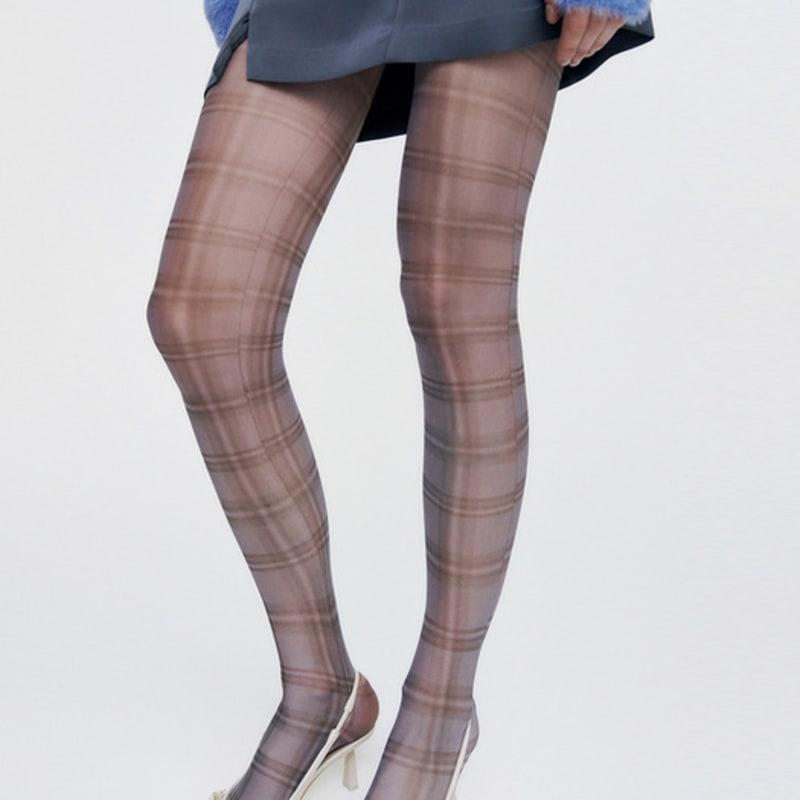 

КИМЗИЗУ Клетчатый чулок _ СЕРЫЙ GREY_OS