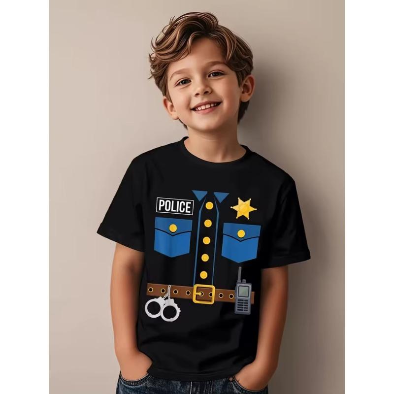 Kinder 3D-Druck Rundhals-T-Shirt Mode Vielseitig Trend Atmungsaktiv Lässig