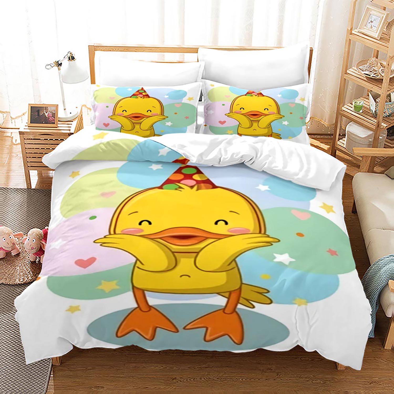 

Комплект постельного белья Yellow duck Single Twin Full Queen King Size Комплект постельного белья Little duck Aldult Kid Bedroom Duvetcover Sets 3D Print 020 EU single(135x200cm)