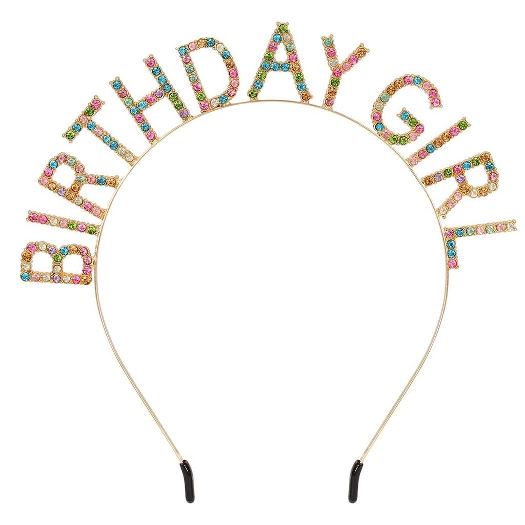 Geburtstagsfeier Geburtstag Mädchen Brief Stirnband Schultergurt Set weiblich Strass Stirnband Geburtstagskind Kopfaccessoires