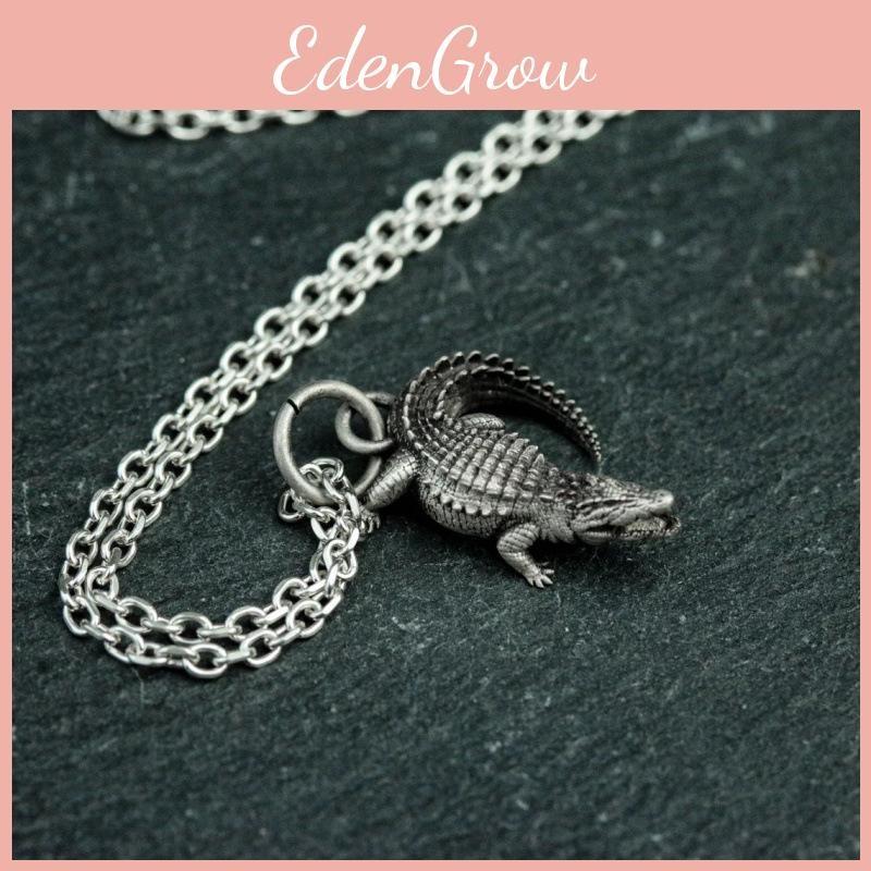 Crocodile Retro Style Animal Jewelry Pendant Alloy Chain Men Decoration Women