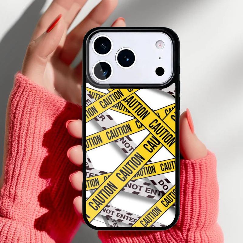 Caution Yellow Phone Case for iPhone 17 16 15 14 13 Pro Max Back Cover for 12 11 Pro Coque
