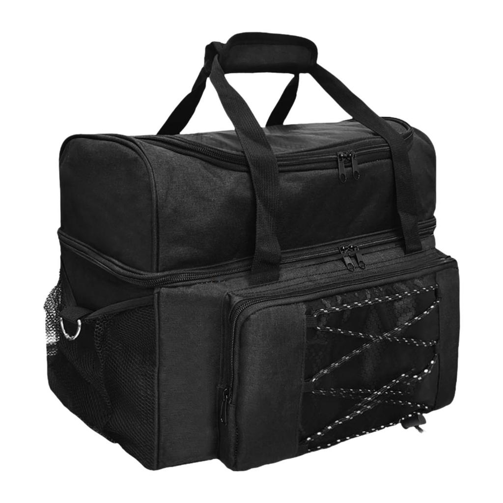 Professional Bowling Ball Bag with Top Handle and Shoulder Strap Double Ball Bowling Bag for Outdoor Activities Practice Gym