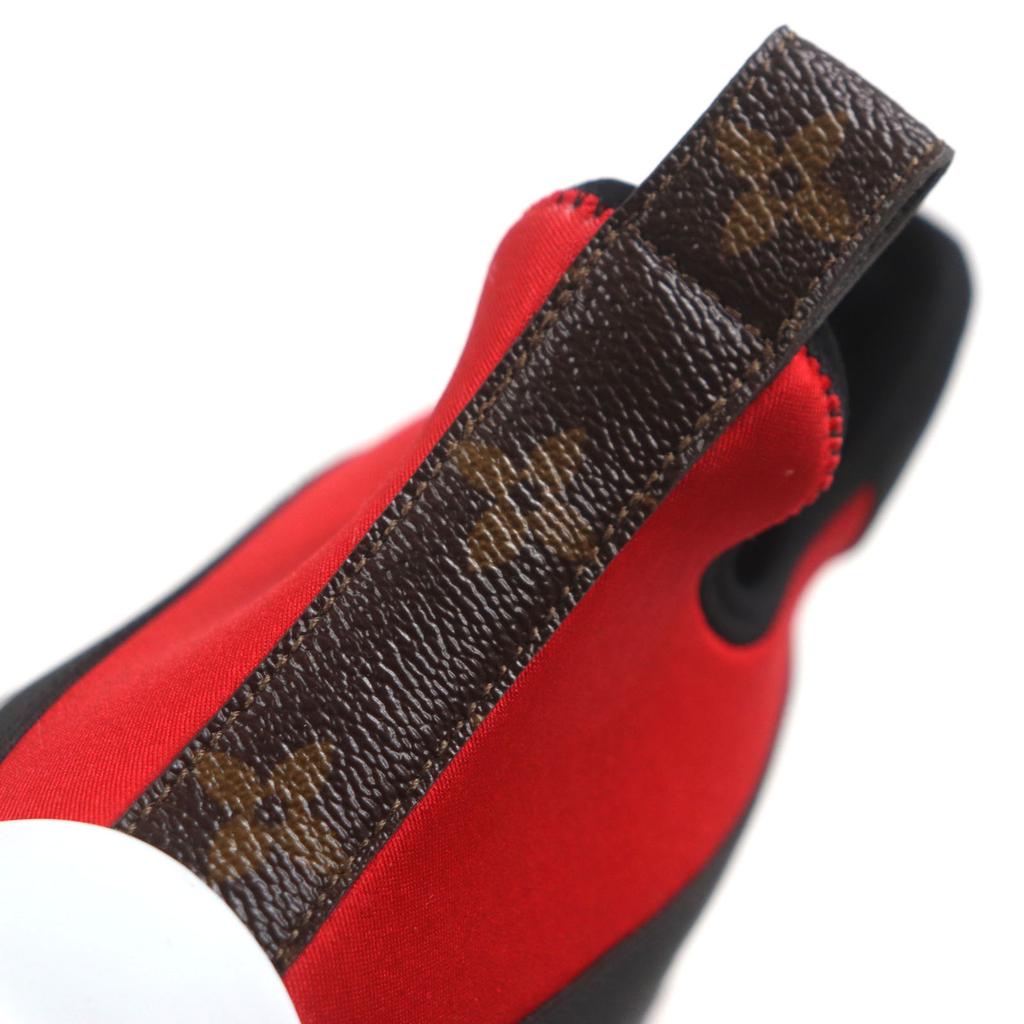 Great LOUIS VUITTON Sneakers Arclight Line Socks Red Black Yellow Nylon Mens 42 Used