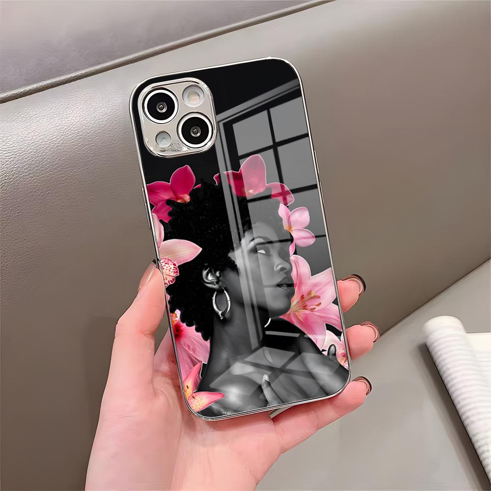 L-Lauryn Hill Phone Case For IPhone 17 Pro Max 15 Pro 16 14 Plus 12 13 Mini 11 Pro Shockproof Electroplated Glass Cover