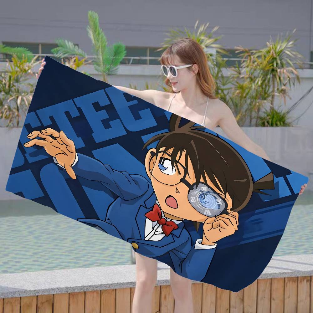 Detektiv Conan Anime Mikrofaser Strandtuch Saugfähig Schnelltrocknend Weich Yoga Schwimmen Resort Bergsteigen Handtuch