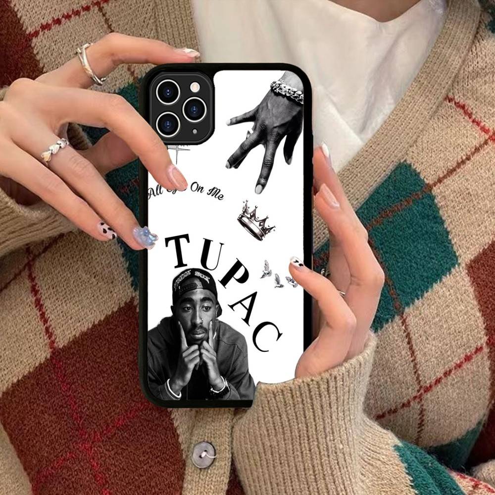 Rapper T-Tupac S-Shakur For IPhone 17 16 Pro Max Air 15 14 13 12 Mini Plus 11 Hard PC+TPU Phone Back Cover