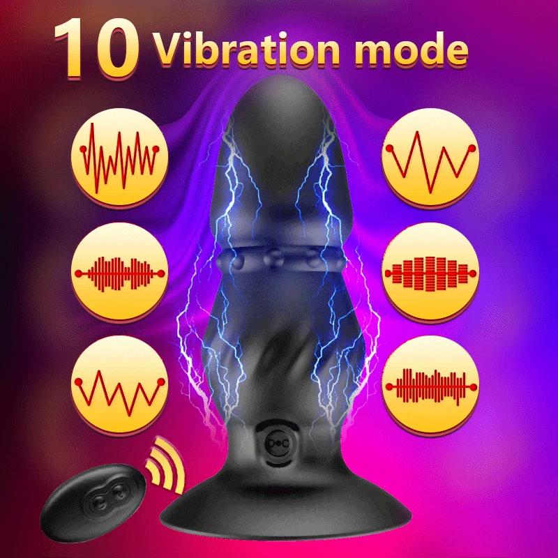 Wireless Remote Control 10 Speeds Vibration Prostate Massager Anal Vibrator Sex Toys For Women Vibrating Butt Plug Anal Beads