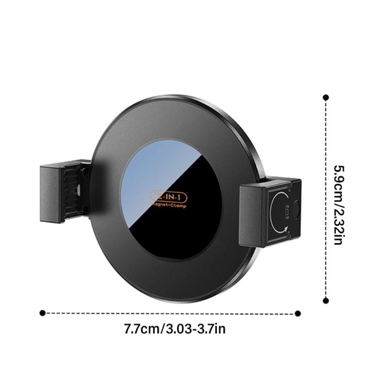 2 in 1 Cellphone Clamp with 17mm Ball Head Smartphone Mount Adapter Magnetic Mount Holder Stand Universal Quick Install