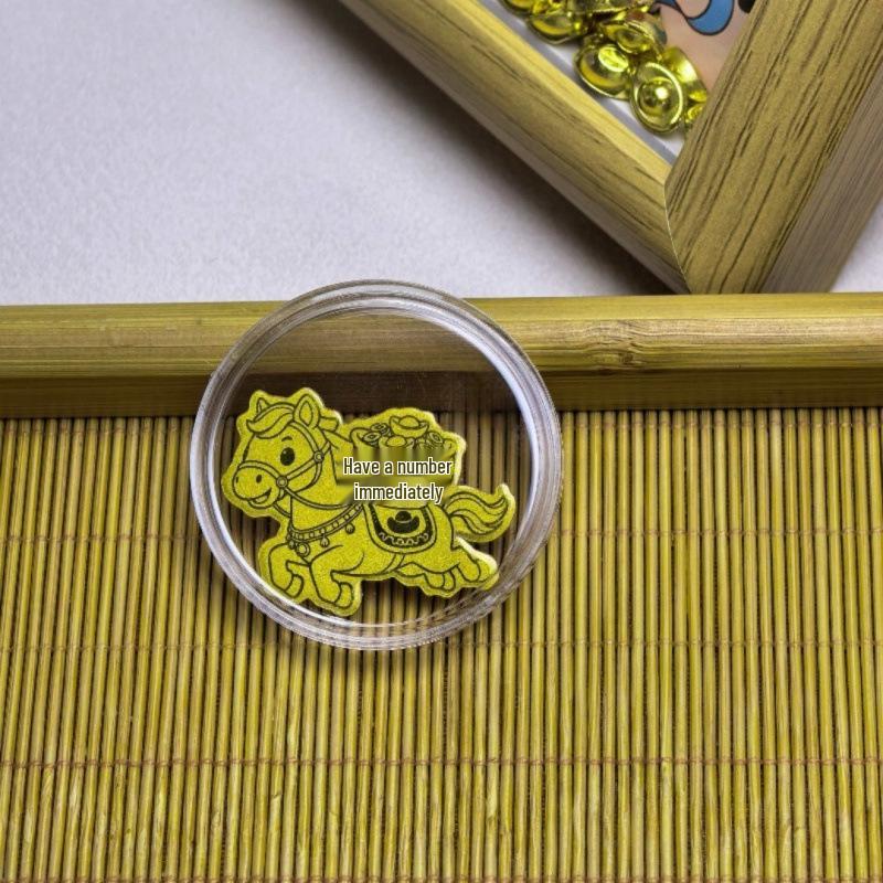 Adesivo per Telefono Cartoon con Foglia d'Oro - Adesivo in Oro Puro 999, 2 mg d'Oro, Regalo Perfetto per gli Amici.