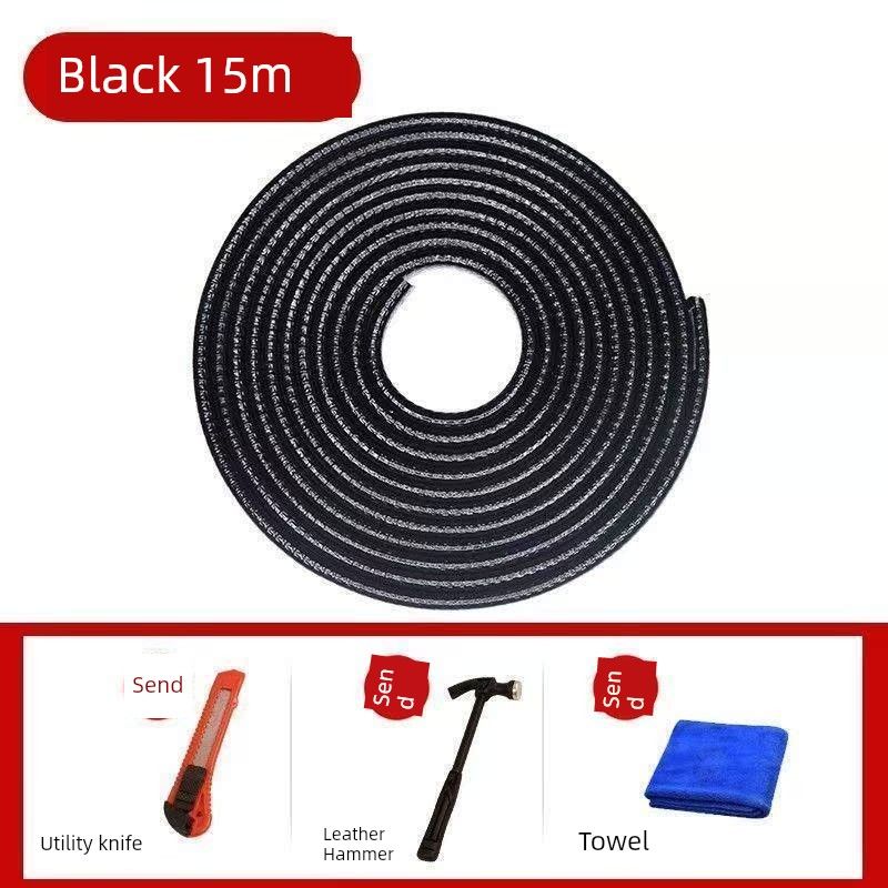 Car Anti-Collision Strips, Car Door Anti-Collision Rubber Strips, Car Door Anti-Scratch Strips, Anti-Scuff Strips, Car Door Edge Anti-Scratch Strips Black 15m (All Four Doors + Hood + Trunk
