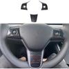 Carbon Fiber Interior Steering Wheel Cover Trim Accessories for Tesla Model 3 2017-2023,Model Y 2020-2023