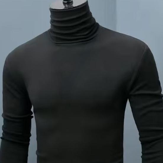 Pánský rolákový top s dlouhým rukávem, základní košile, slim fit pulovr, ležérní teplé tričko na podzim zimu pro každodenní nošení, domov, kancelář