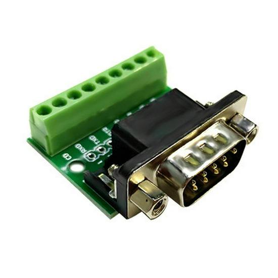 DB9 Male-to-Female Screw Terminal Block 9-Pin RS232/RS485 Converter