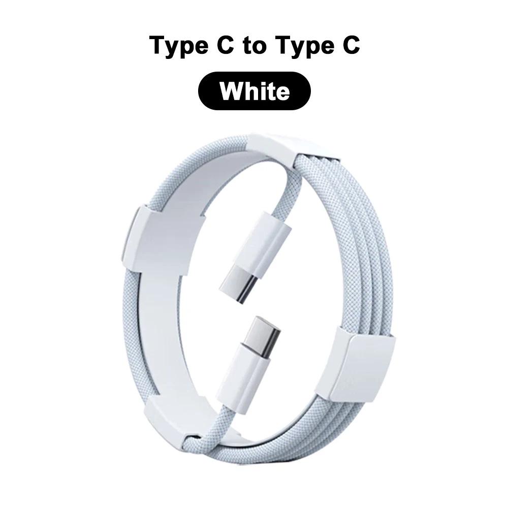 

iPhone 15-17 Fast Charging Cable, 60W Braided PD Dual Type-C 1m Dual Type-C Braided Cable [White]