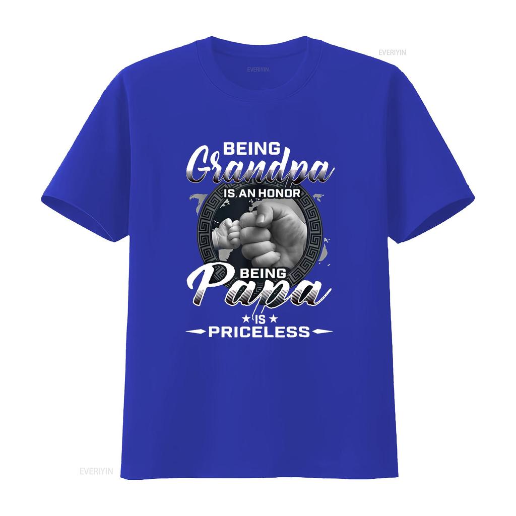 Being Grandpa is an Honor Papa Priceless Father T Shirt vintage Washed Versatile Casual homme Unisex Soft graphic