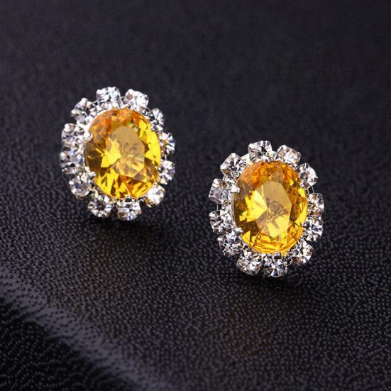 Fashion Women Lady Elegant Rhinestone Flower Ear Stud Earrings Gift Jewelry