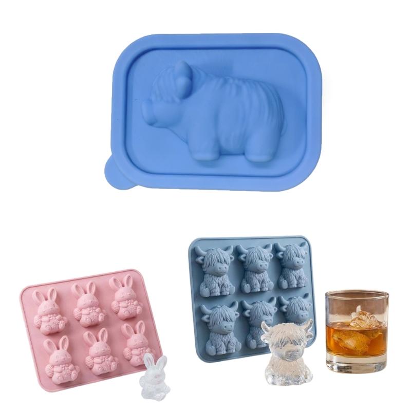 Rabbits Cattle Ice Cubes Maker Silicone Mould Quick For Cafes Households Food Grade Materials