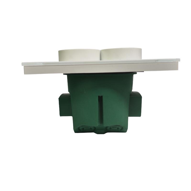 Tempered Glass Double Socket for Round Boxes – Black, White, Gold, Gray