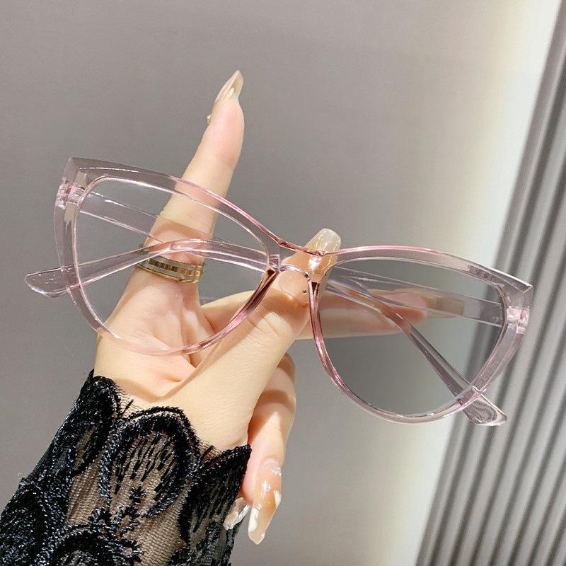 Óculos Vintage de Alta Definição Olho de Gato Anti Luz Azul 0 Grau Ultraleve Lentes Plano Óculos