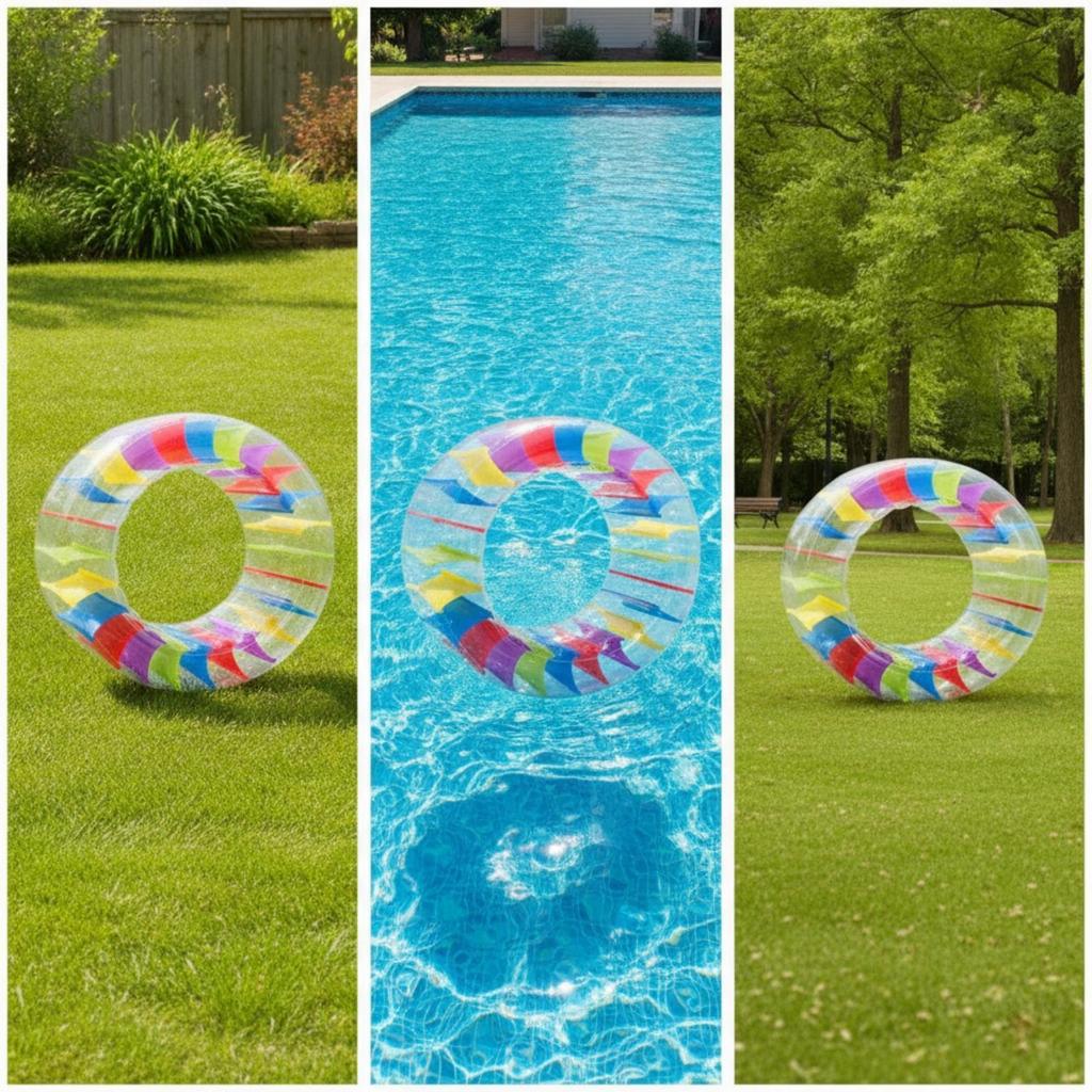 Inflatable Cylinder with Internal Strips Safe Rolling Land