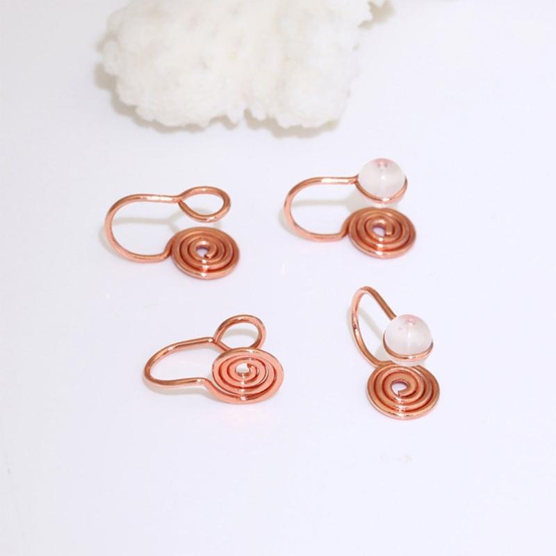 10 Pairs Hypoallergenic Clip-on Earrings Converter Round Flat Back Coil Earring Clip Converter for None Pierced Ears