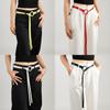 Solid Fashion Color Round Buckle Decoration Women Casual Belt For Daily Use