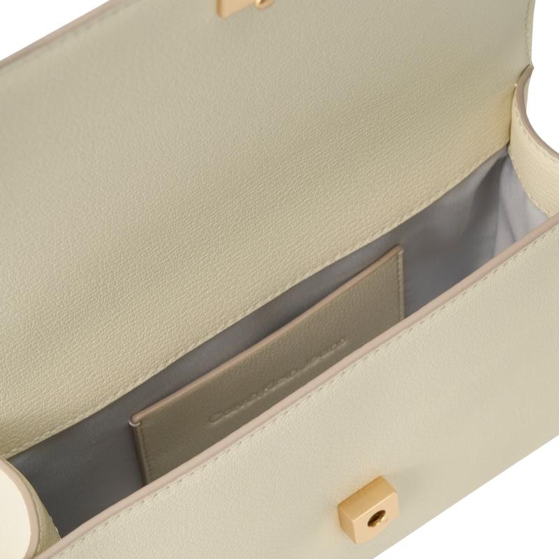 Calvin Klein Casual Minimalist Metal Buckle Chain Crossbody Commuter Bag Women Shoulder Bag White Gold DH2806-RYW