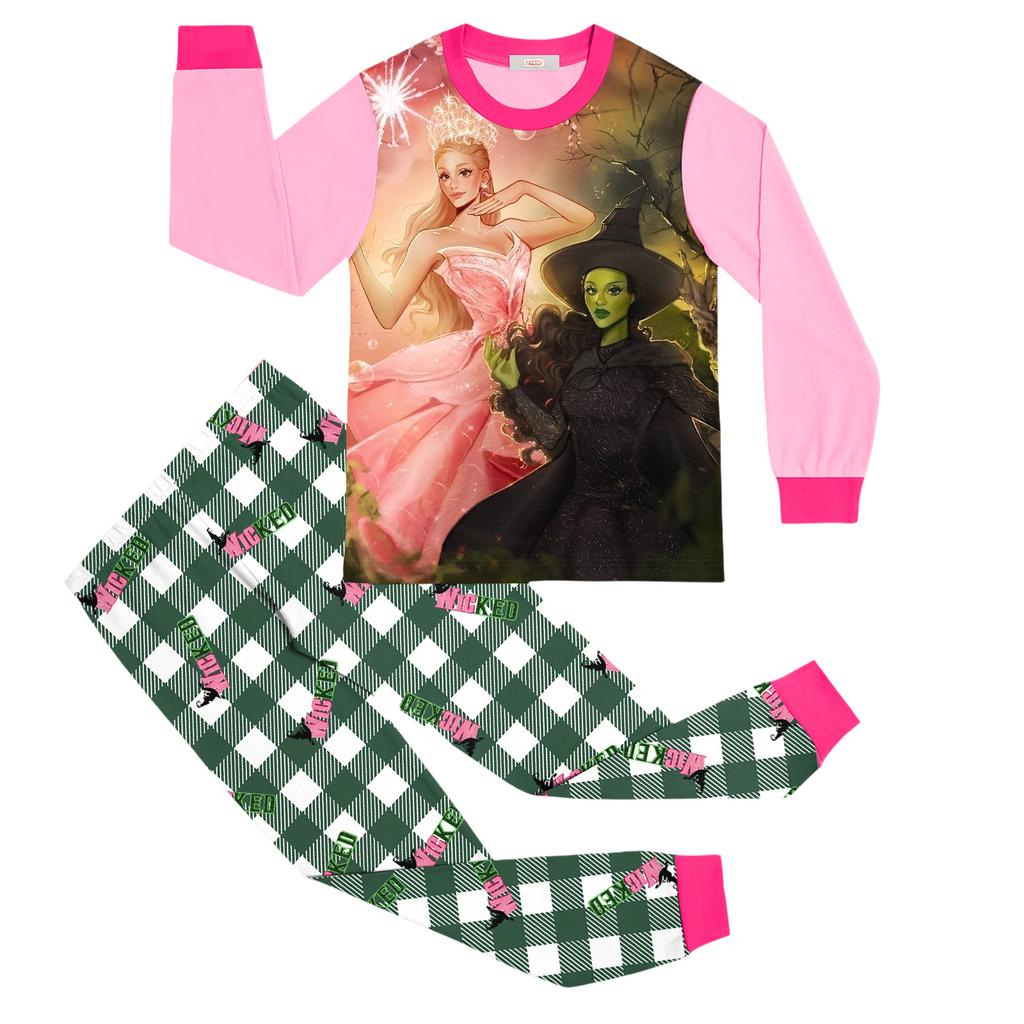 Children's Fashion Suit Skirt Round Neck Long Sleeve Top Pants