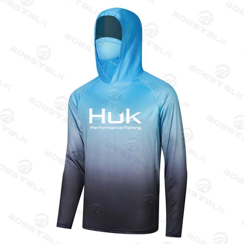 Men's Sunscreen Fishing Suit Long Sleeve Hooded Mask Fishing Suit Sea Fishing Boat Fishing Luya Fishing Suit
