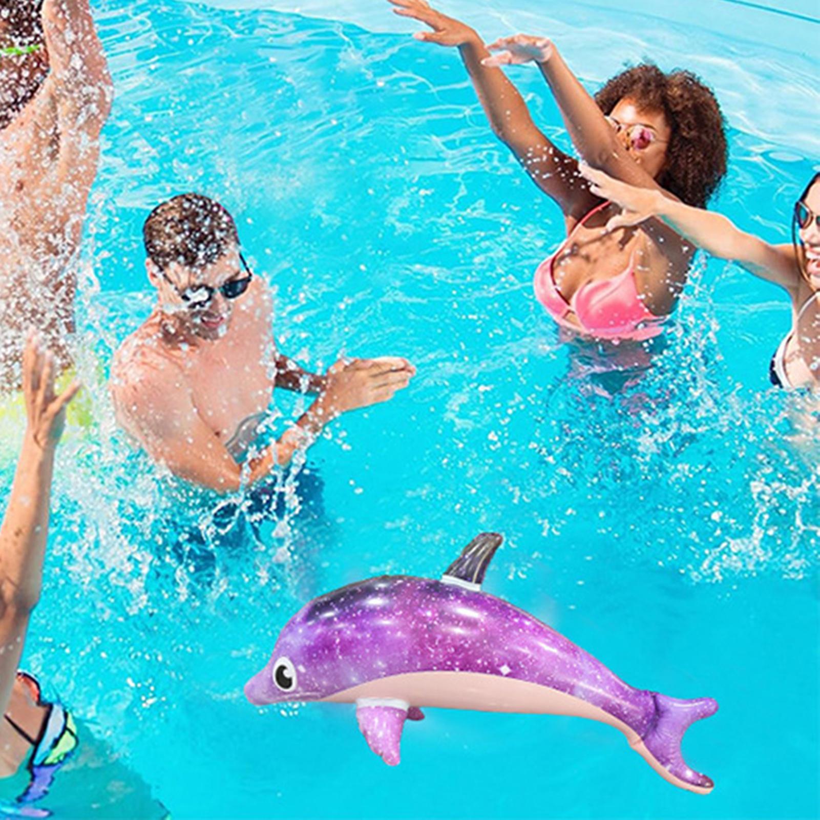 1pc Purple Inflatable Dolphin Beach Pool Swimming Game Toy Aquatic Themed Decor for Swimming Pool, Beach, Family Water Party CN