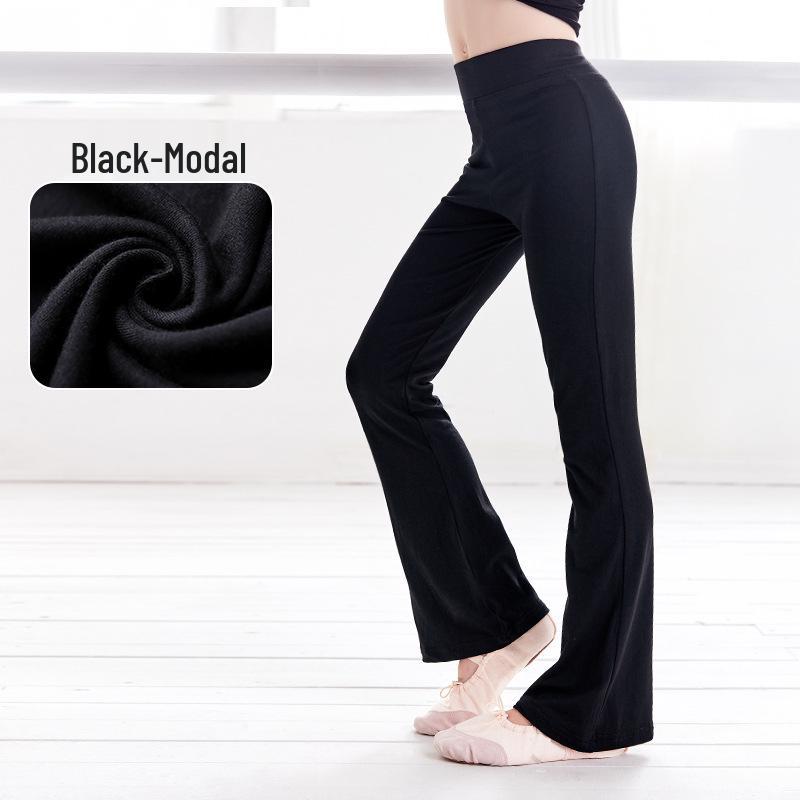 Children's Black Flared Dance Pants for Latin & Jazz Practice