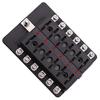 12-Way Blade Fuse Box with LED Warning Indicator Waterproof Cover for Car Boat RV