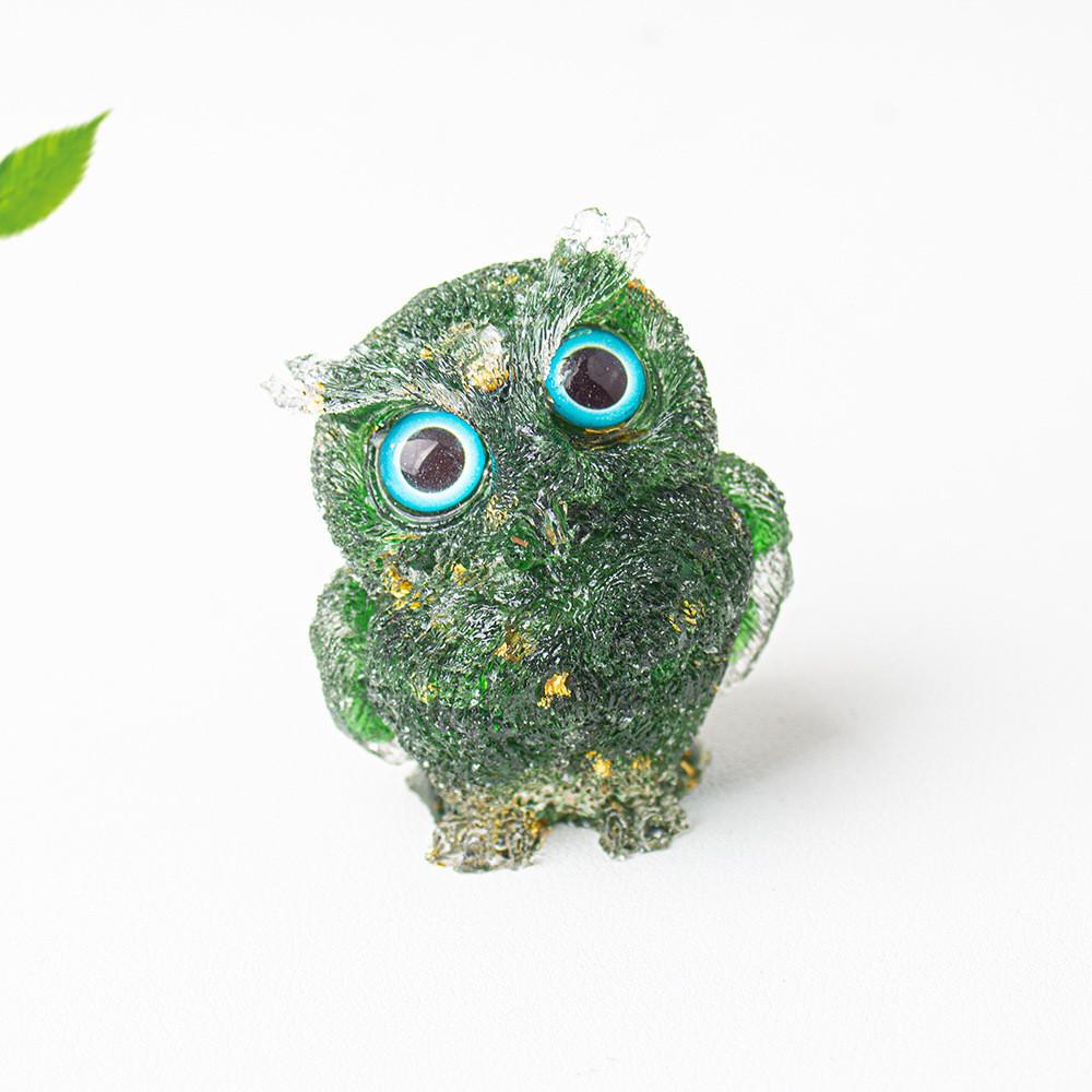 Figurine Hibou en Résine Cristal Pour Décoration Maison Bureau Cadeau Pour Amis Et Famille