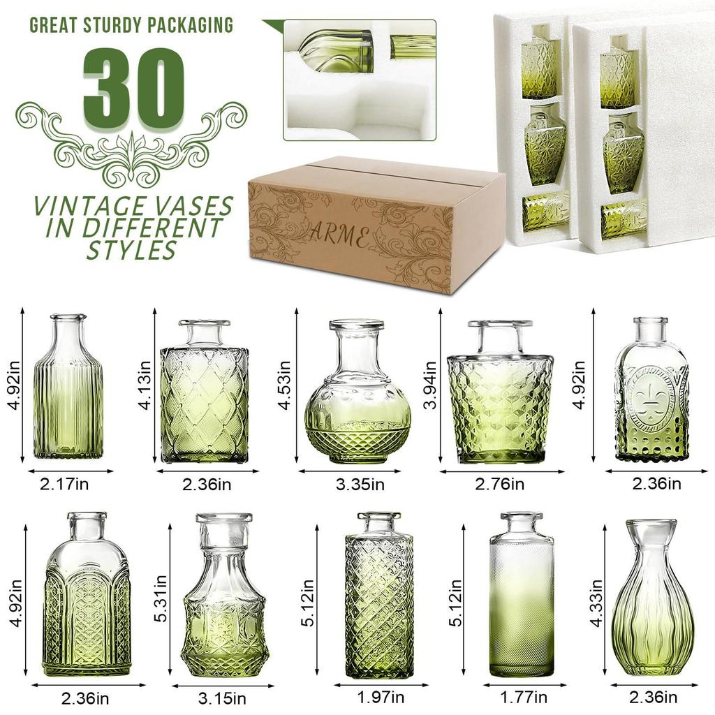 High-End Retro Glass Vase Set: Floor-Standing Transparent Ornaments In Soft Ins Style