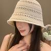 Basin Hat Hand-Crocheted Hollow Design Fisherman Hat Short Brim UV Protection Summer Travel Hat Headwear
