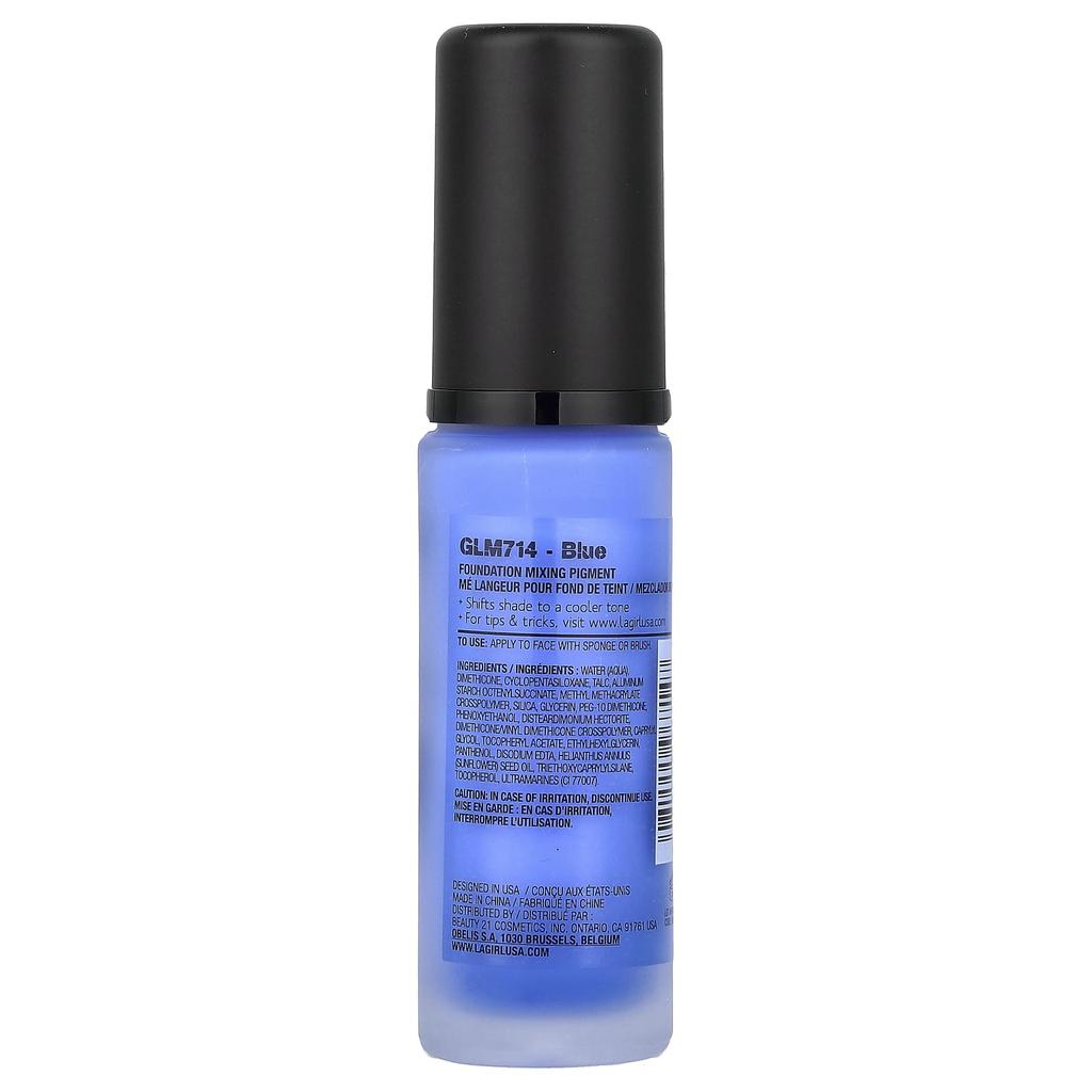 L.A. Girl PRO.color, Foundation Mixing Pigment, GLM714 Blue, 30ml (1fl Oz)