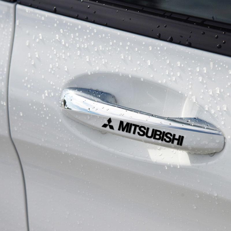 4PCS Car Styling Door Handle Reflective Stickers Vinyl Decoration For Mitsubishi Outlander Pajero ASX Car Rear Trunk Protector