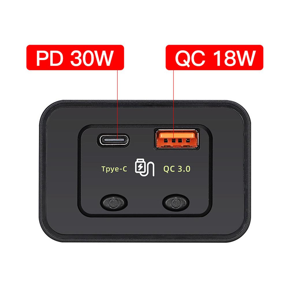 Încărcător rapid pentru mașină 12V/24V tip C + QC3.0 USB A PortLED Light încărcător pentru telefon Adaptor automat pentru RV RV Home rulote rulote