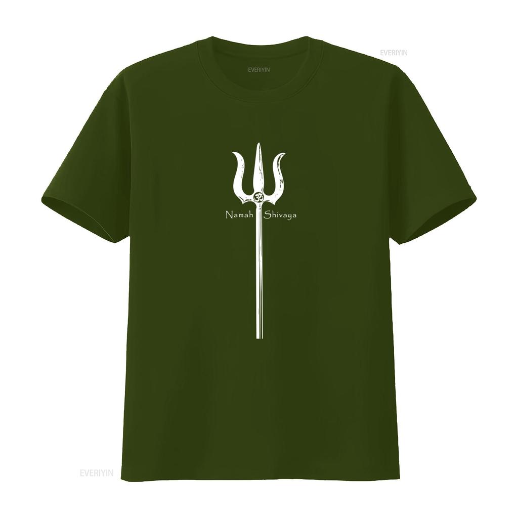 Shiva Trident Om Namah Shivaya Trishul Mantra T shirt Spiritual Design for  vintage Washed Comfortable fashion Casual homme