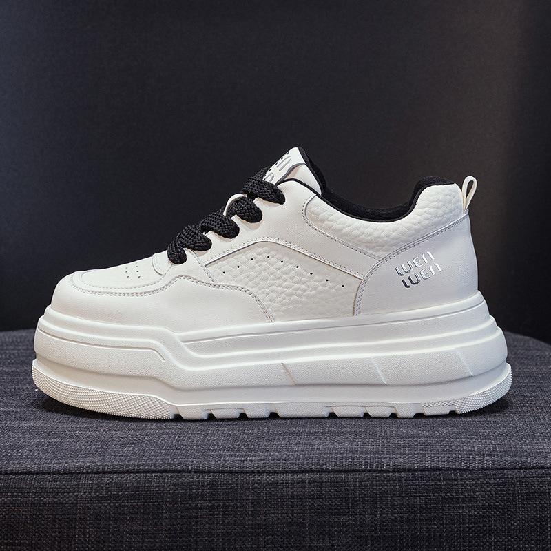 Foam Sole Leather Little White Shoes Women's Spring New Platform Sports Board Shoes Women's Casual Single Shoes Mesh Women's Shoes