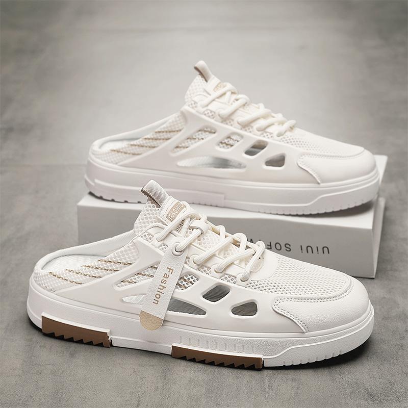 New Summer Men's Breathable Anti Slip Odor Proof Mesh Shoes with Versatile Casual Cooldown  Low Cut Soft Soled Sports Sandals