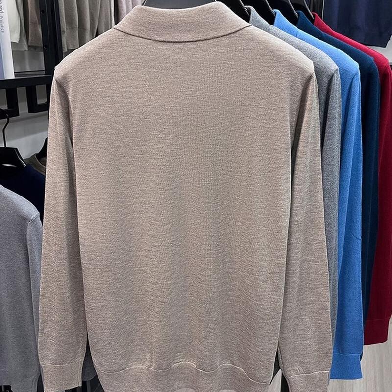 Hengyuanxiang Men's Merino Wool Blend Long-Sleeve Sweater