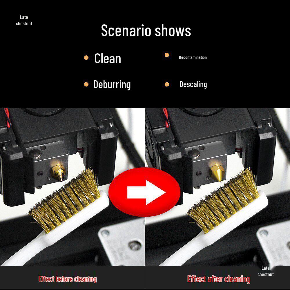 Copper Wire Brush Cleaner for 3D Printer Nozzle & Heating Block