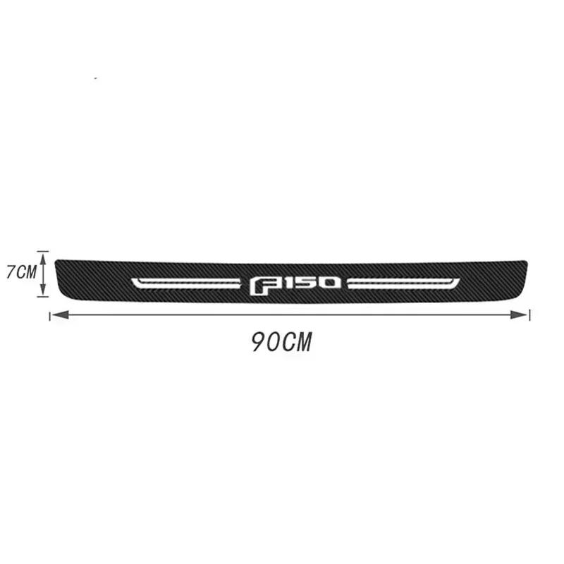 Carbon Fiber Car Door Sill Anti Kick Sticker Rear Bumper Trunk Scratch Guard Decals For Ford F150 Logo Exterior Accessories