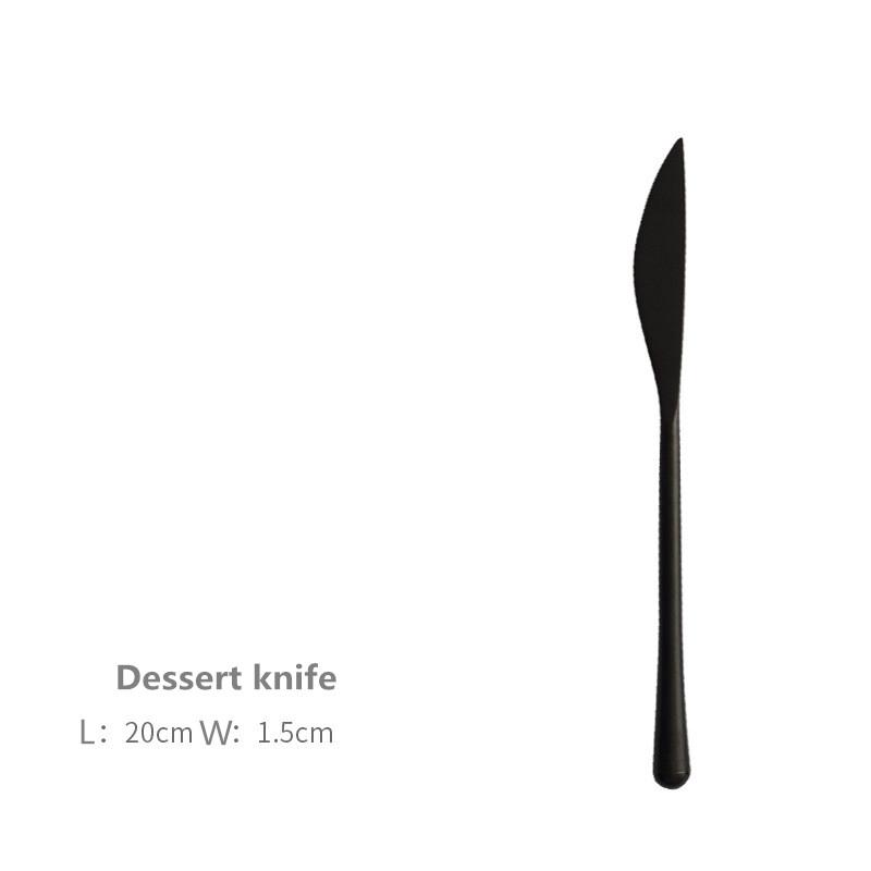 304 Stainless Steel Retro Black Creative Western Cutlery Set Steak Knife Fork Spoon Three-piece Set Coffee Spoon Fruit Fork