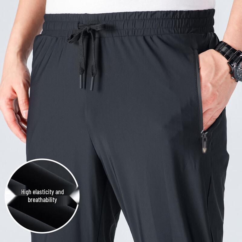 FORTEI Men's Ice Silk Breathable Quick-Dry Straight Leg Trousers