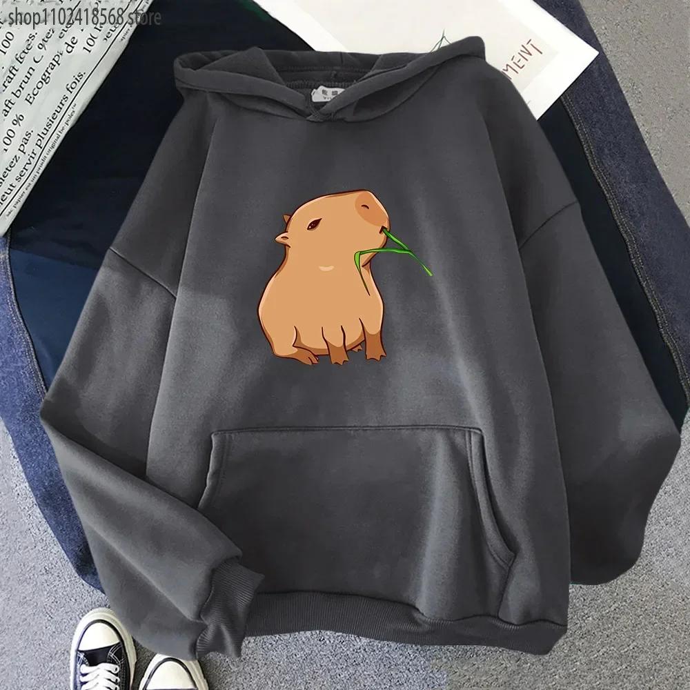 Lustiger Capybara-Print Hoodie Damen Kawaii Sweatshirt für Mädchen Unisex Mode Pullover Harajuku Grafik Kapuzenpullover Cartoon Oberteile