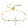 Elegant Bracelet Cubic Zirconia Charm Chain Bracelet Adjustable Length Bracelet Copper Texture for Various Occasion